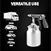 Air Undercoating Spray Gun with Suction Feed Cup & Gauge, 2 Extension Wands 360°Straight Spray Hoses, Fluid Film Spray Gun for Truck Bed Liner Spray Coating, Rubberized Undercoat