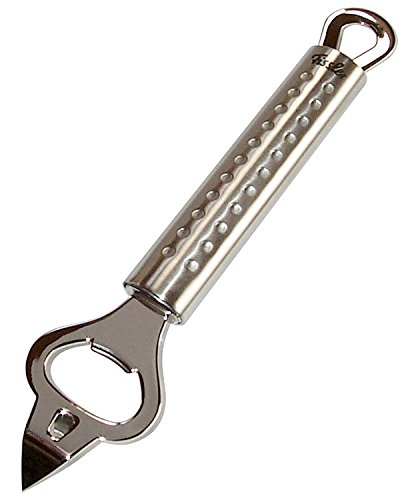 Fissler Magic/Edelstahl-Flaschenöffner, Kapselheber-gebürstet, sehr massiv und hochwertig, mit Wand-Aufhängeöse, rostfrei