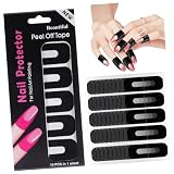 AUTSUPPL 100 hojas Protector de Uñas Silicona Suave U-shaped de Negras para Manicura sin Manchas Pegatinas Adhesivas para Proteger Cutículas y Dedos Esmaltado Profesional y Personal