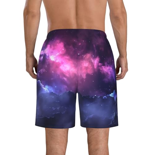 Men's Swim Trunks Quick Dry Board Shorts Mens Bathing Suit Swimsuits Magic Galaxy Sky Purple Beach Shorts with Pockets4