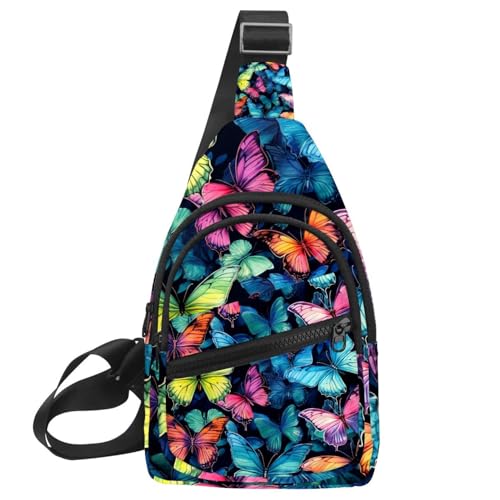 Mochila cruzada de mariposa Fancy con correa ajustable para entrenamiento y running cómodo