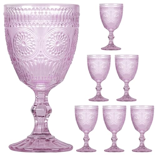 Scawim Vintage Wine Glasses Set of 6, 10…