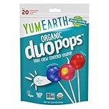 YumEarth Organic Duo Pops, Lollipops with Fruit Chew Centers - Allergy Friendly (Top 9 Free), No Artificial Dyes, Non GMO, Gluten Free, Vegan Candy Snacks - Individually Wrapped Pops (20 Count (Pack of 1))