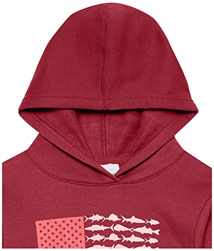 Columbia Youth Unisex Pfg Fish Flag Hoodie, Red Jasper/Sorbet, Large #TOP1