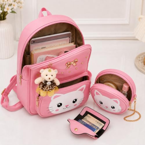 Image of ShopyVid 3-Piece Mini Backpack Set for Women & Girls | Rakhi Gift for Sister | Gift for Girls