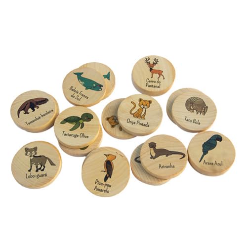Jogo da Memória em Madeira - Animais da Floresta em Extinção