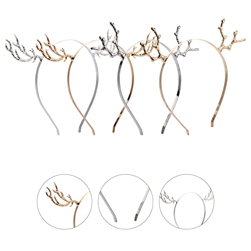 FOMIYES 4 pçs faixas de cabeça para festa de Natal liga metal rena chifre bandana feminina traje de
