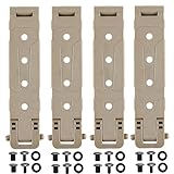 YPELUDRE Molle Attachment Clips with Mounting Hardware for Vests, Backpacks, Pouches, Locking Belt Clips Khaki (4 Pack)