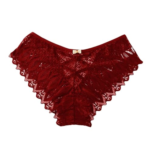 SHOBDW Bragas Encaje Mujer Culotte Transpirable Confort Interior Deslizamiento Ligero Braga Cómodas para Las Cuatro Estaciones Briefs Máxima Sensualidad para Piscina y Playa