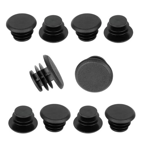 ApexPine 10-Pack Black Plastic Bar End Plugs for Road and Mountain Bikes