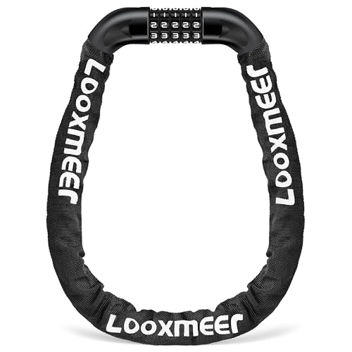 Looxmeer Candado Bicicleta 90CM, Negro