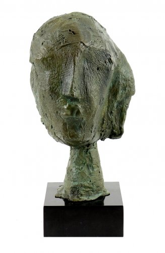 Kunst & Ambiente Abstract Bronze Head On A Marble Base After Henry Moore, Signed #TOP5