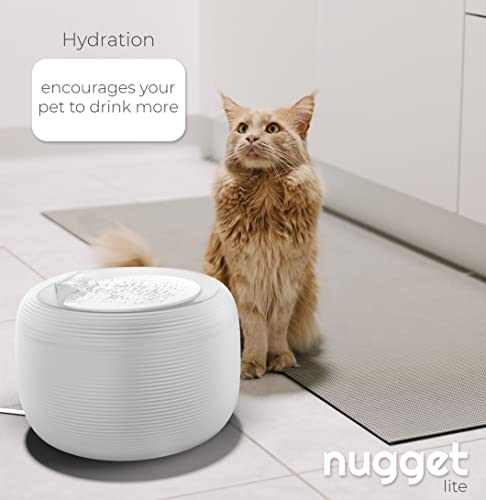 Nugget Lite Pet Water Fountain | 2.5 L Drinking Fountain For Cats And Dogs (White) #TOP2