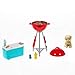 Barbie Mobilier pour poupée coffret Barbecue avec figurine chien, accessoires inclus, jouet pour enfant, GRG76
