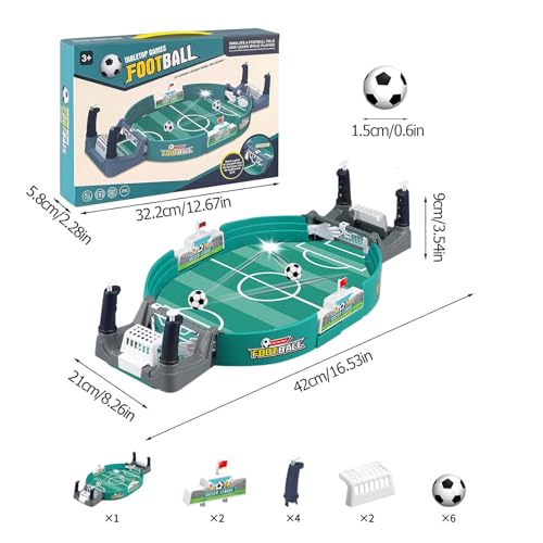 Tischfussball,Mein HERZ Tischfussball Kinder Interaktives TischfußBallspiel,Tischkicker Spielzeug Tischkicker mit 6 Fußbälle Fußball Geschenke für Jungs für Kinder Erwachsene – Bild 3