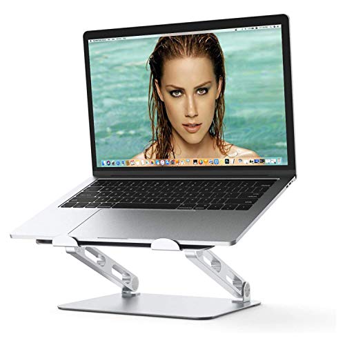 Etpark Laptop Stand, Ergonomic Laptop Holder Computer Stand with Heat-Vent to Elevate Laptop, Multi-Angle Foldable Stand Adjustable Notebook Stand Compatible for Laptop (11-17 inches)-Silver