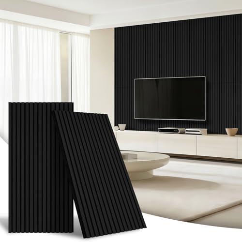 AKK-Star Acoustic Wall Panels 3D Decorative Soundproof Sound Absorbing Panels for Walls & Ceilings - Suitable for Living Room, Meeting Room, TV Wall(Black 22#, 2Pack-120cm)