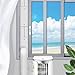 Portable Air conditioner Window Seal Kit, AC Window Seal Suitable for 5.9” AC Exhaust Hose, Adjustable Vertical/Horizontal Sliding Window Vent Seal Plates for A/C Unit Window Vent Kit