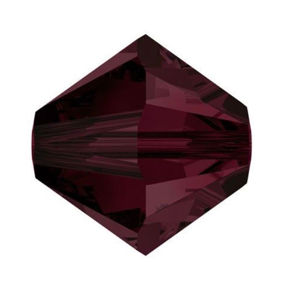 200pcs Authentic Preciosa 4mm (0.16 Inch) Small Faceted Bicone Crystal Loose Beads Garnet Red Compatible with Swarovski Elements Crystals for Jewelry