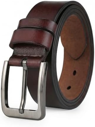 VRLEGEND Ledergürtel Herren 110-175cm Gürtel Leder Jean Business Metall Retro Jeansgürtel Vollrindleder 38mm Breite