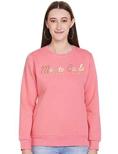 Image of Monte Carlo Embroidered Cotton Blend Round Neck Womens Sweatshirt