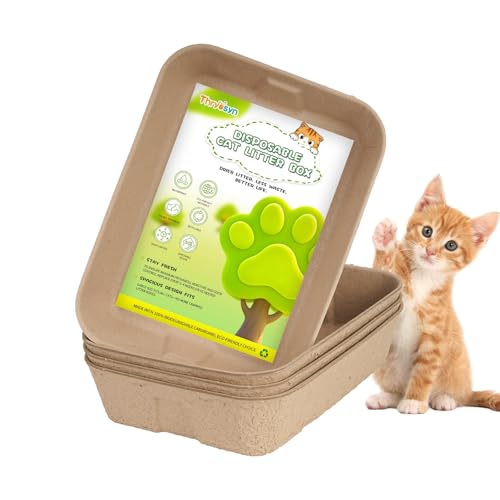 Disposable Litter Boxes for Cats Large: 4-Pack Leak-Proof Sustainable for Indoor/Travel Use Standalone or as Liner (4 Packs)