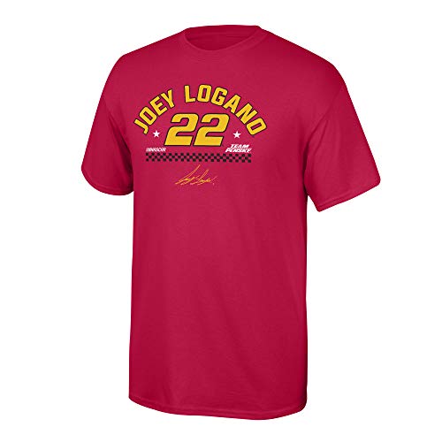 Elite Fan Shop Joey Logano Men's Fan Favorite Arched Name Cotton Short Sleeve Tee, Large