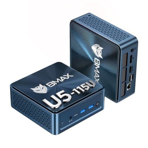 BMAX AI Mini PC B11 Pro, Intel Core Ultra 5 115U,16GB LPDDR5,512GB NVMe SSD | Mini Computer Windows 11 Pro mit NPU | 2.5G LAN | 4K Triple Display | WiFi 6 | BT, für Videobearbeitung/Gaming/O