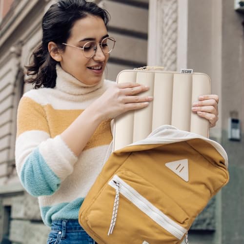 TECOOL Puffy 15 15,6 Pouces Pochette Ordinateur Portable Housse PC, Beige – vue 8