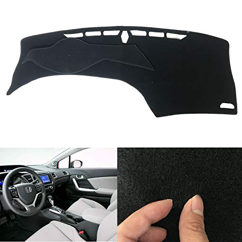 HuoSheng auto parts Dashboard Cover for Honda Civic 2012-2016 Dash Mats Black Shade Protective Pad (Premium Carpet, Black)