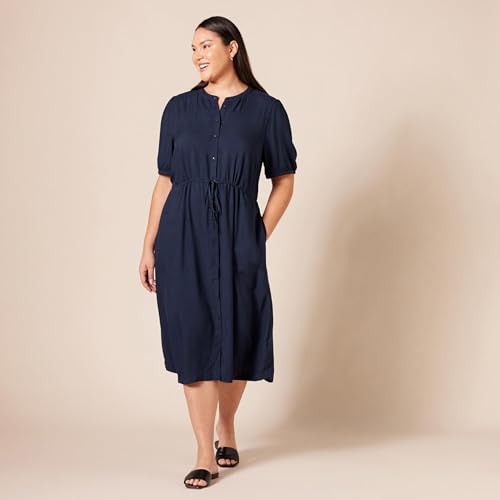 Amazon Essentials Women's Relaxed Fit Half-Sleeve Waisted Midi A-Line Dress - Image 7