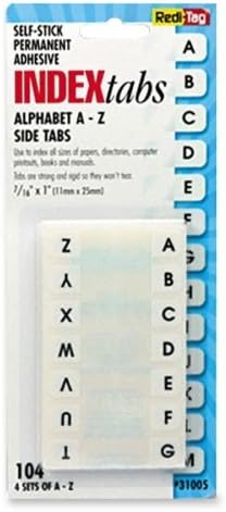 Miniatura 1 de Redi-Tag Índices de pestañas alfabéticas permanentes - 104 x Tab - PrintedA-Z - 104  ...
