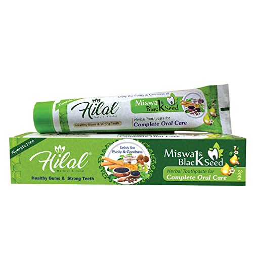 Hilal Miswak & Blackseed Herbal Toothpaste | (100gx3 I Pack of 3) | Tooth Decay Prevention, Stain Removal, Cavity Protection, Tartar Control, Gum Protection, Plaque Removal, Anti-Bacterial