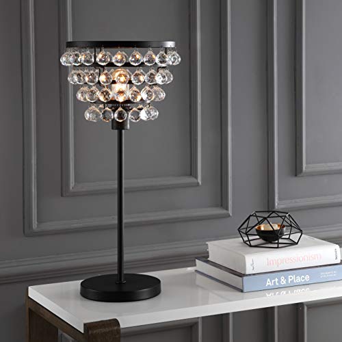 JONATHAN Y JYL9004A Buckingham 25 Crystal/Metal Lamp Modern,Contemporay,Transitional,Glam for Bedroom, Living Room, Office, College Dorm, Coffee Table, Bookcase, Bronze