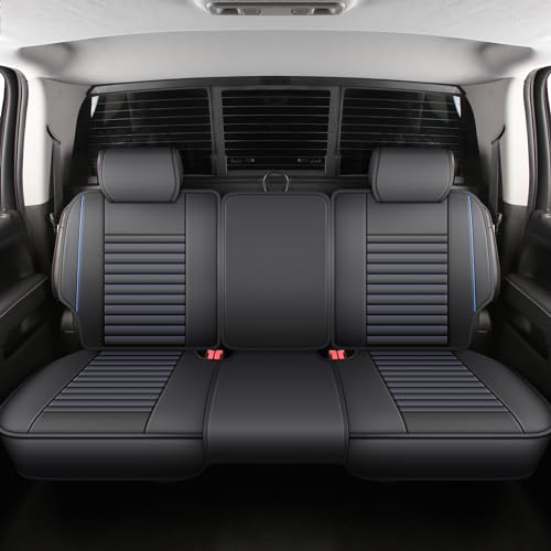 Image of JOJOBAY Chevy Silverado Seat Covers,GMC Sierra Seat Covers,Custom Fit 2007-2026 1500 2500HD 3500HD Crew Double Extended Regular Cab,LT LZT RST(Full Set,Black Blue)