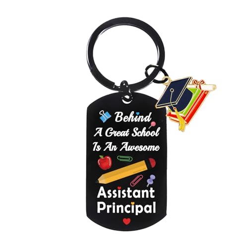 Ghloyza Portachiavi per assistente principale, regalo di ringraziamento per insegnanti, regalo di compleanno, regalo di laurea Behind A Great School Is An Awesome Assistant Principal Apprezzamento