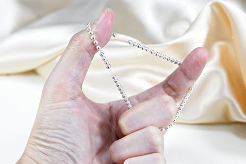 AeraVida Bracelet Simple Round Beads Design in Sterling Silver Unisex Minimalist Elastic 6.25 Inch Jewelry Gift for Couples or Daily Wear2