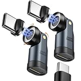2個セット MoKo Type-C 変換アダプタ マグネット式 【240W急速充電 180°+360°回転可能】 L字 USB-C 変換アダプタ 磁石 磁気吸着 type c to typec オス Cメス マグネット変換アダプター データ転送可 iPhone17e/Air/16/Switch/MacBook/iPadなどTypeCデバイスに対応 (OTG非対応/映像出力不可) Gray