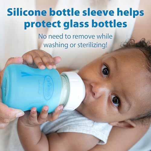 Dr. Brown's Anti-Colic Options+ Wide-Neck Glass Baby Bottle, 5 oz/150 mL, with Level 1 Slow Flow Nipple, 0m+, 3 Count (Pack of 4) - 5