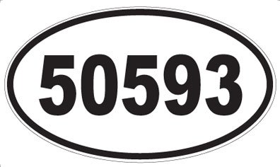 US Decal, Inc. Number 50593 Oval Sticker
