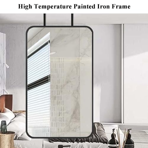 Miroir suspendu plafond en métal doré d'exception 60x90cm - 4
