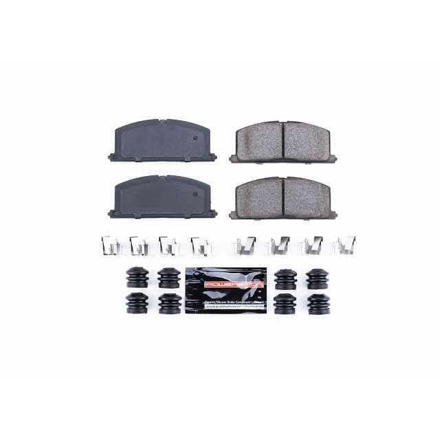 Image of PowerStop Front Brake Pads for Chevrolet Nova 1985-88 |Geo Prizm 1989-92 |Toyota Camry 1983-86 |Celica 1986-91 - Z23 Carbon-Fiber Ceramic Brake Pads with Installation Hardware, Z23-242