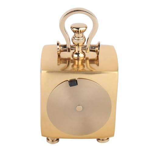Image of Decor de Maison Brings Handcrafted Chrono Cube Table Clock for Living Room, Bedroom, Study Table, Office Desk | Classic Non-Ticking Tabletop Battery Operated Analog Desk Clock in Gold (9x9x18cm)