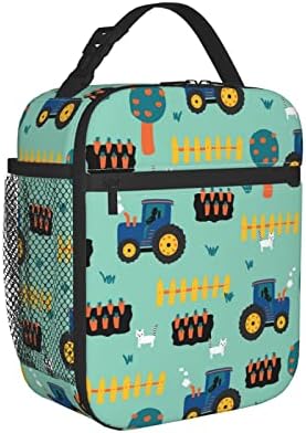 Lunch Bag For Women/Men,Tractors Kids Tractor Carrots,Reusable Lunch Box For Office Work School Picnic Beach,Leakproof Cooler Tote Bag Freezable Lunch Bag