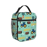 Lunch Bag For Women/Men,Tractors Kids Tractor Carrots,Reusable Lunch Box For Office Work School Picn