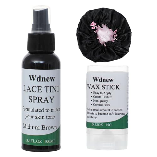 Lace Tint Spray for Wigs Melt with Hair Wax Stick Medium Brown Lace Tint for Wig Toupee fake Beard Hair Tool Kit