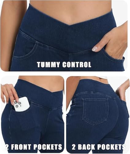 Image of ADBUCKS Women's High-Rise Cotton Light Weight Denim Parallel Loose Fit Jegging
