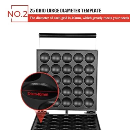 Mini Dutch Pancake Maker, 1750 W Kommerzieller Dutch Pancake Maker, Kommerzielle Elektrische Antihaft-Pfannkuchenmaschine, 25 Runde Pfannkuchen, 50–300 ℃ Muffin-Waffeleisen Zum Backen Von Crepes – Bild 4