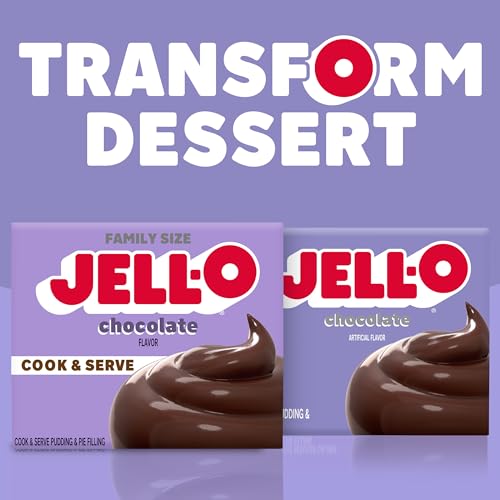 Image of Jell-O Cook & Serve Chocolate Flavor Pudding & Pie Filling Mix, Family Size, 5 oz Box