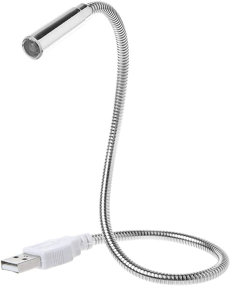 Silver USB Flexible Light Gooseneck Led Glowing Lamp Laptop Computers Studying for Office Working Writing Reading Accessories Desk Lamps Office Adjustable Led,Lamps and Shades,Table Light,USB Gadgets